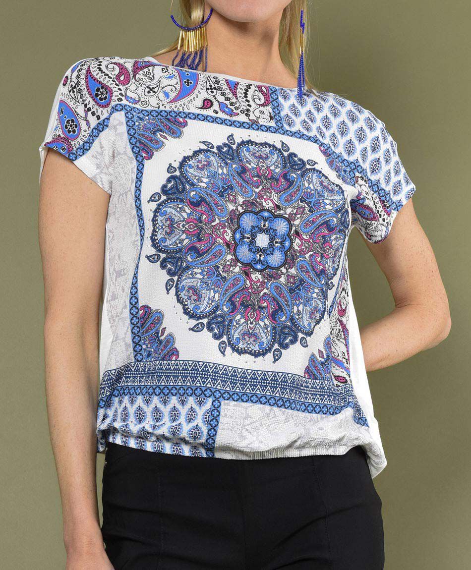 Polera manga corta cuello redondo