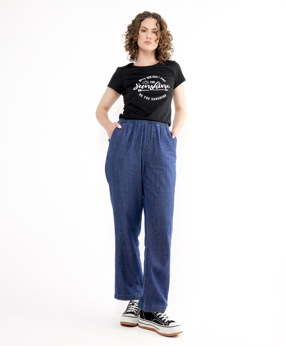 Pantal&oacute;n mujer denim wide