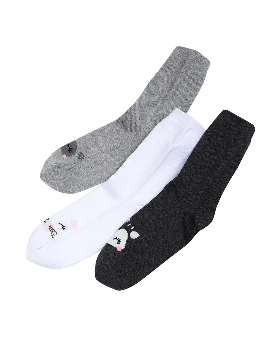 Pack 3 calcetines mujer animals face