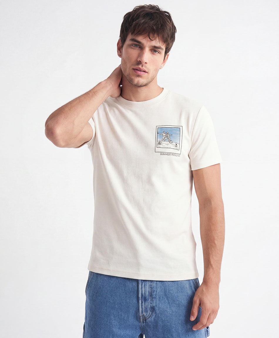 Polera hombre estampado polaroid