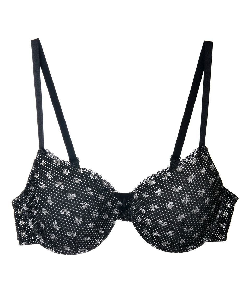 Sost&eacute;n mujer florecitas y puntos escote en v