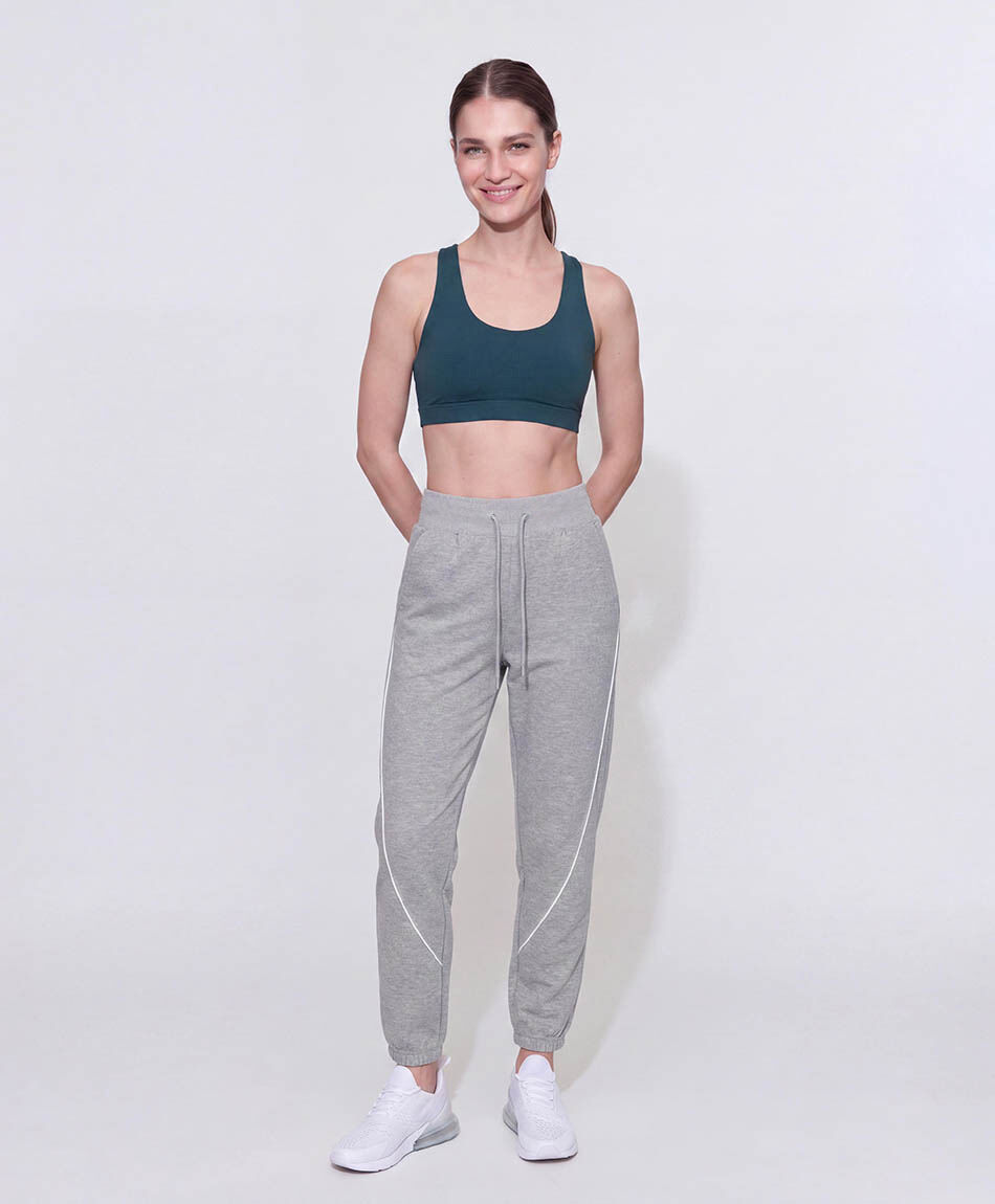 Pantal&oacute;n deportivo mujer melange gris