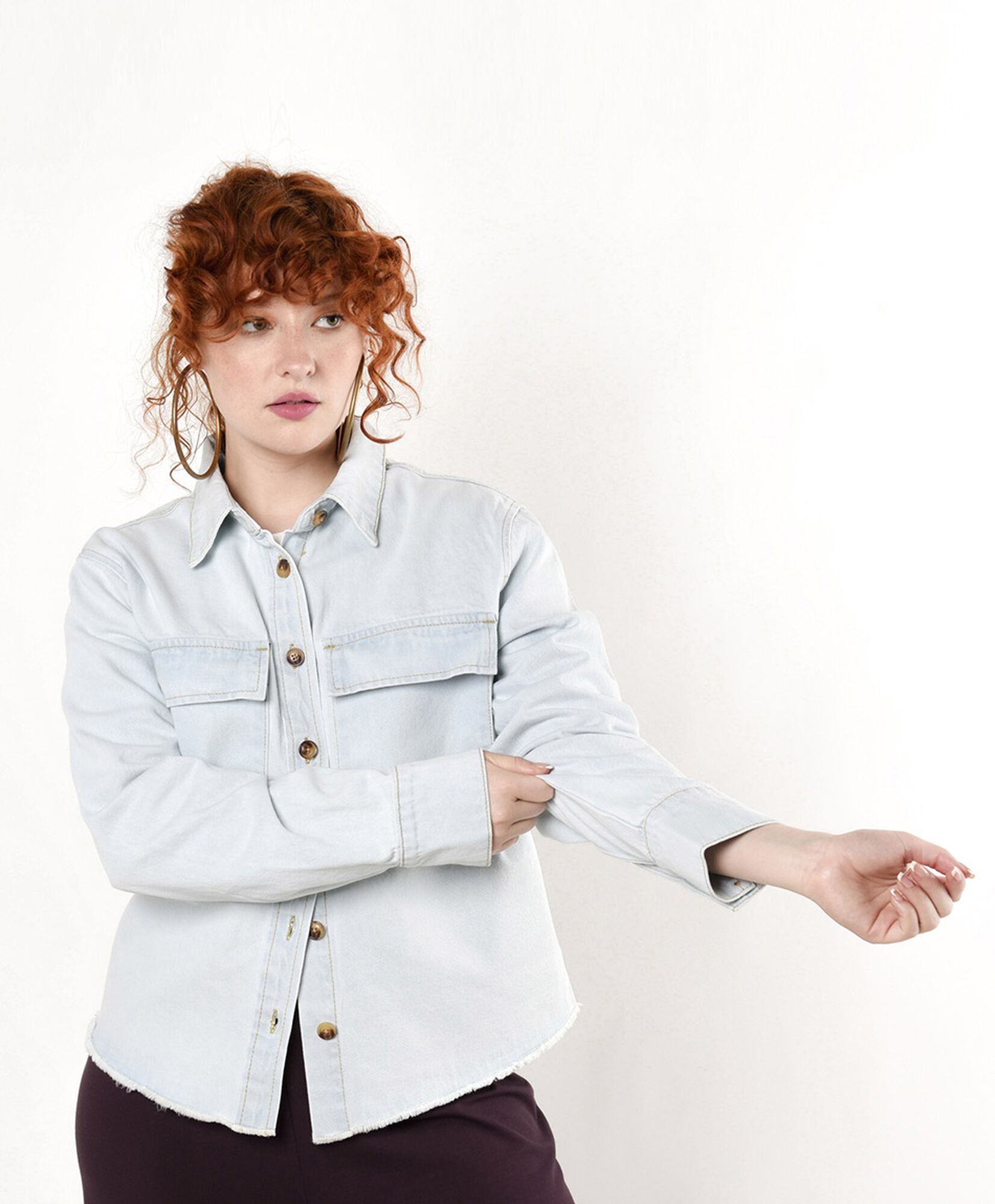 Blusa mujer denim bolsillos Blusa mujer denim bolsillos