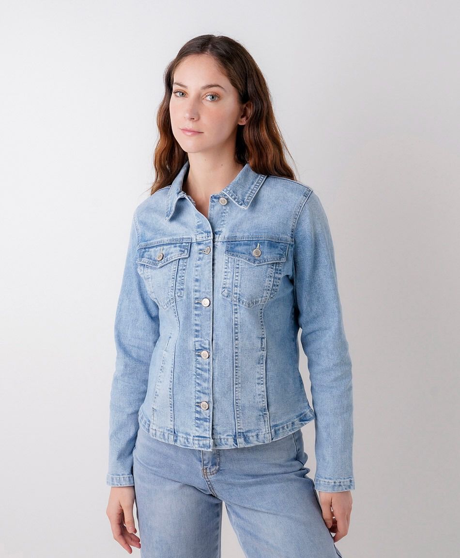 Chaqueta mujer denim entallada