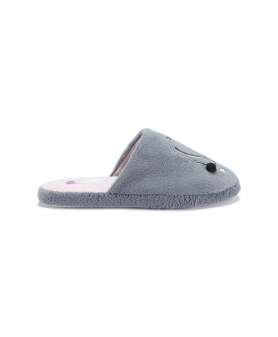 Pantuflas mujer perrito grey