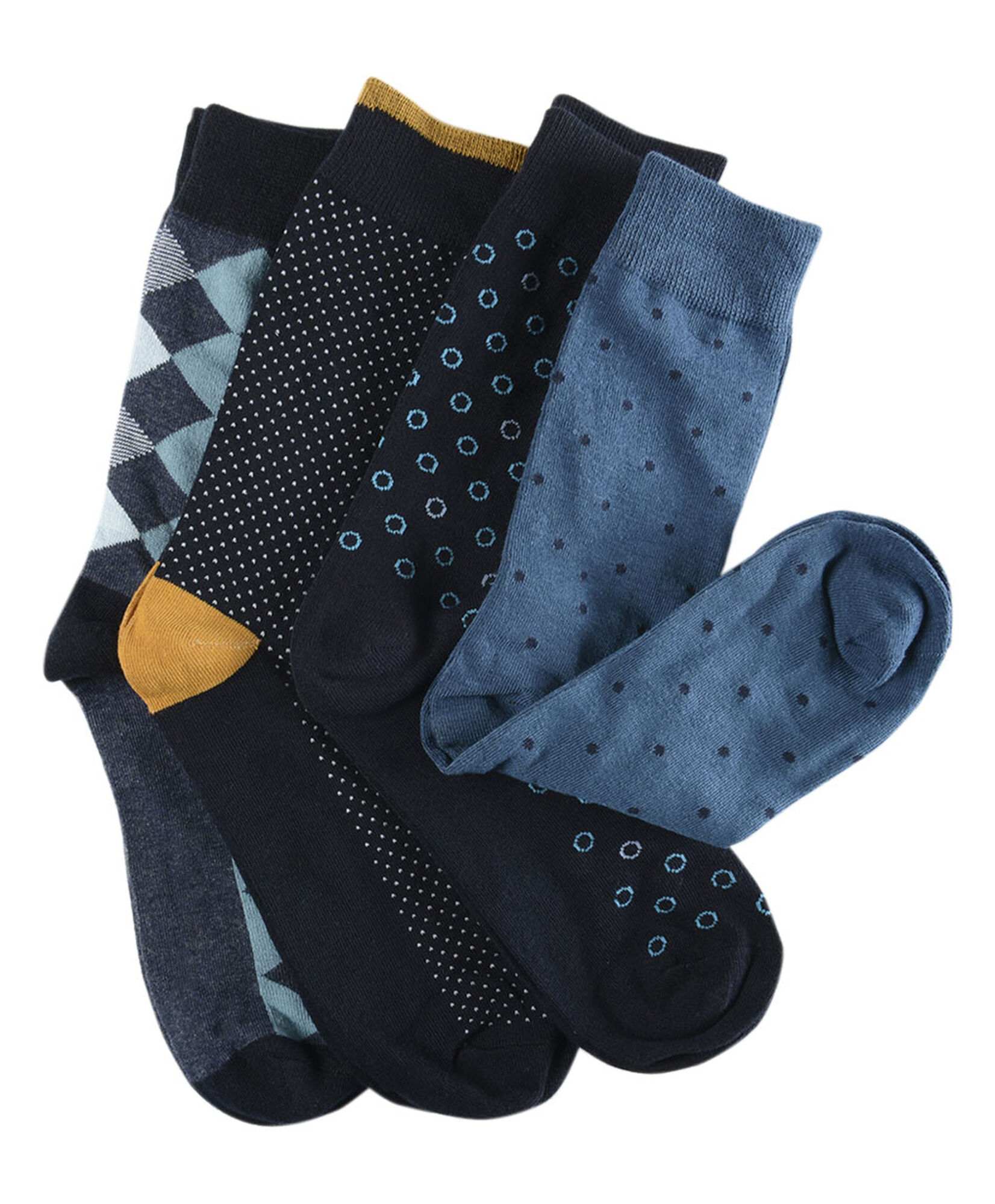 Pack 4 calcetines hombre puntos y rombos Pack 4 calcetines hombre puntos y rombos