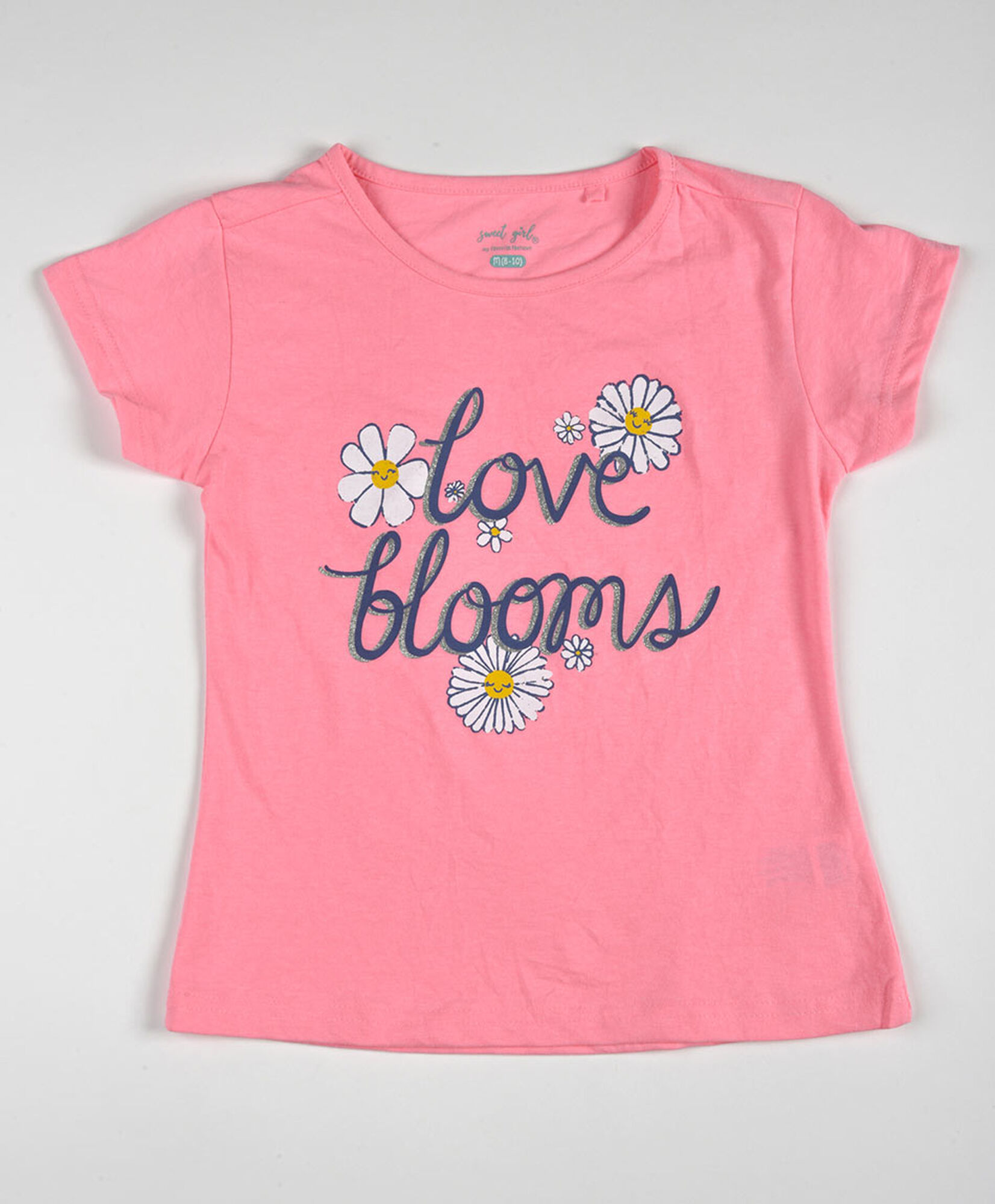 Polera niña frase con flores Polera niña frase con flores