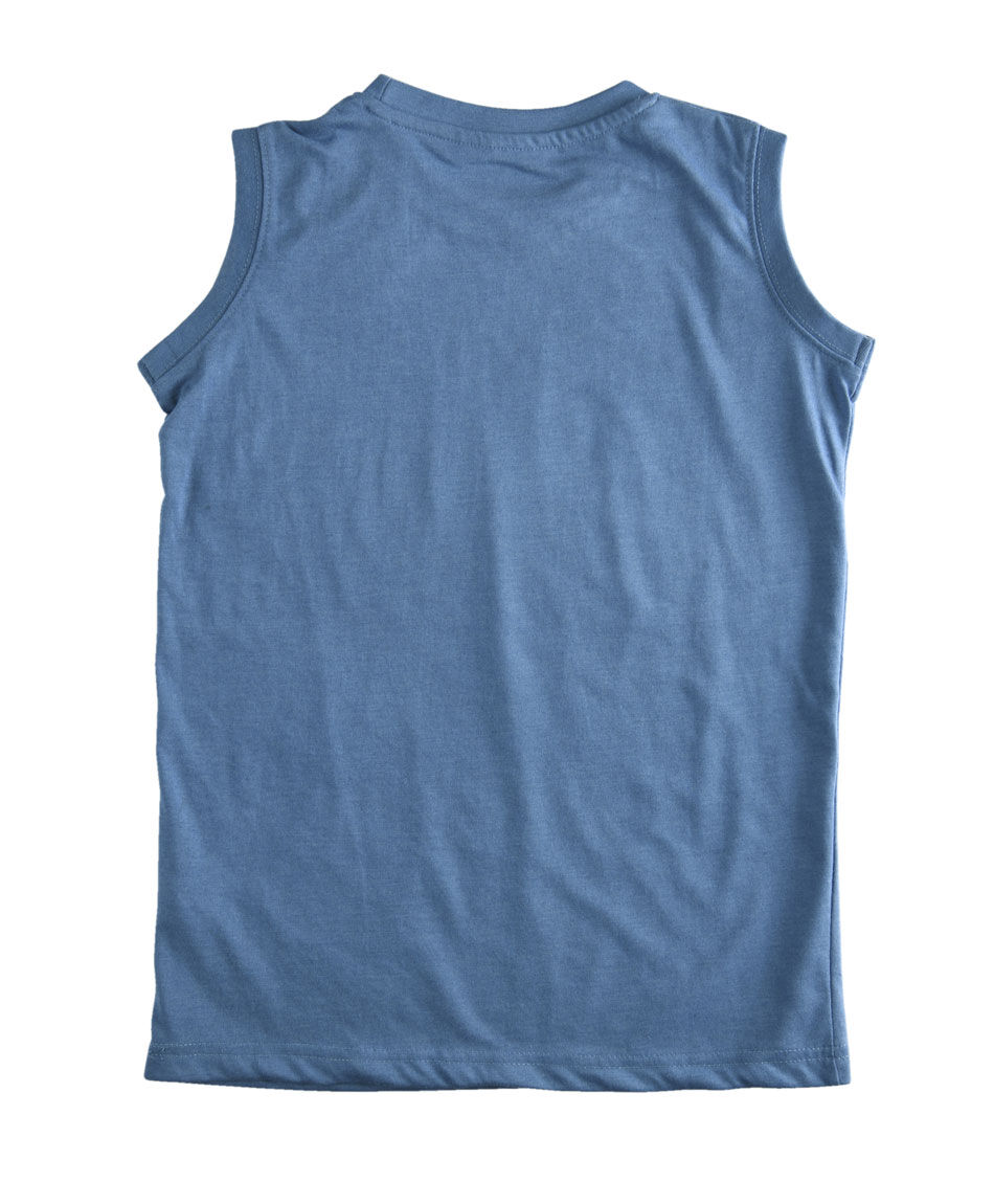 Polera sin mangas cuello redondo