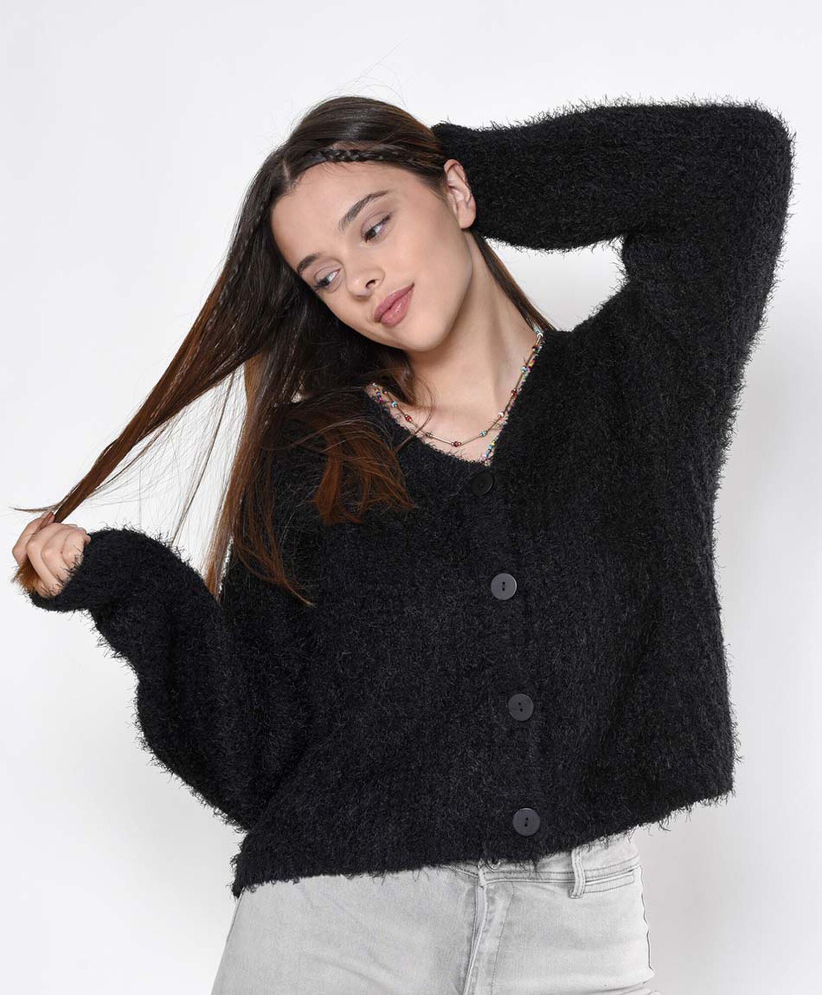 Cardigan mujer corto pelitos Cardigan mujer corto pelitos