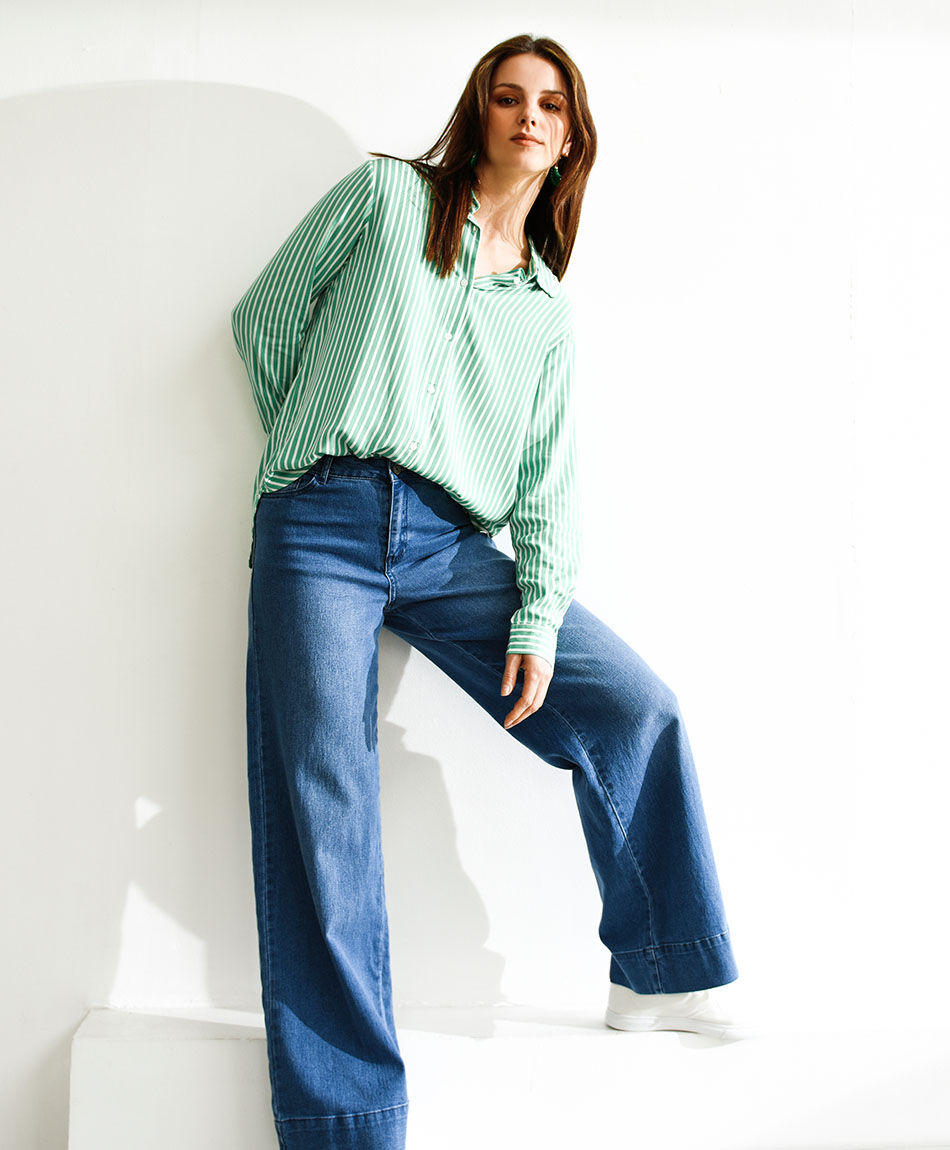 Jeans mujer básico wide