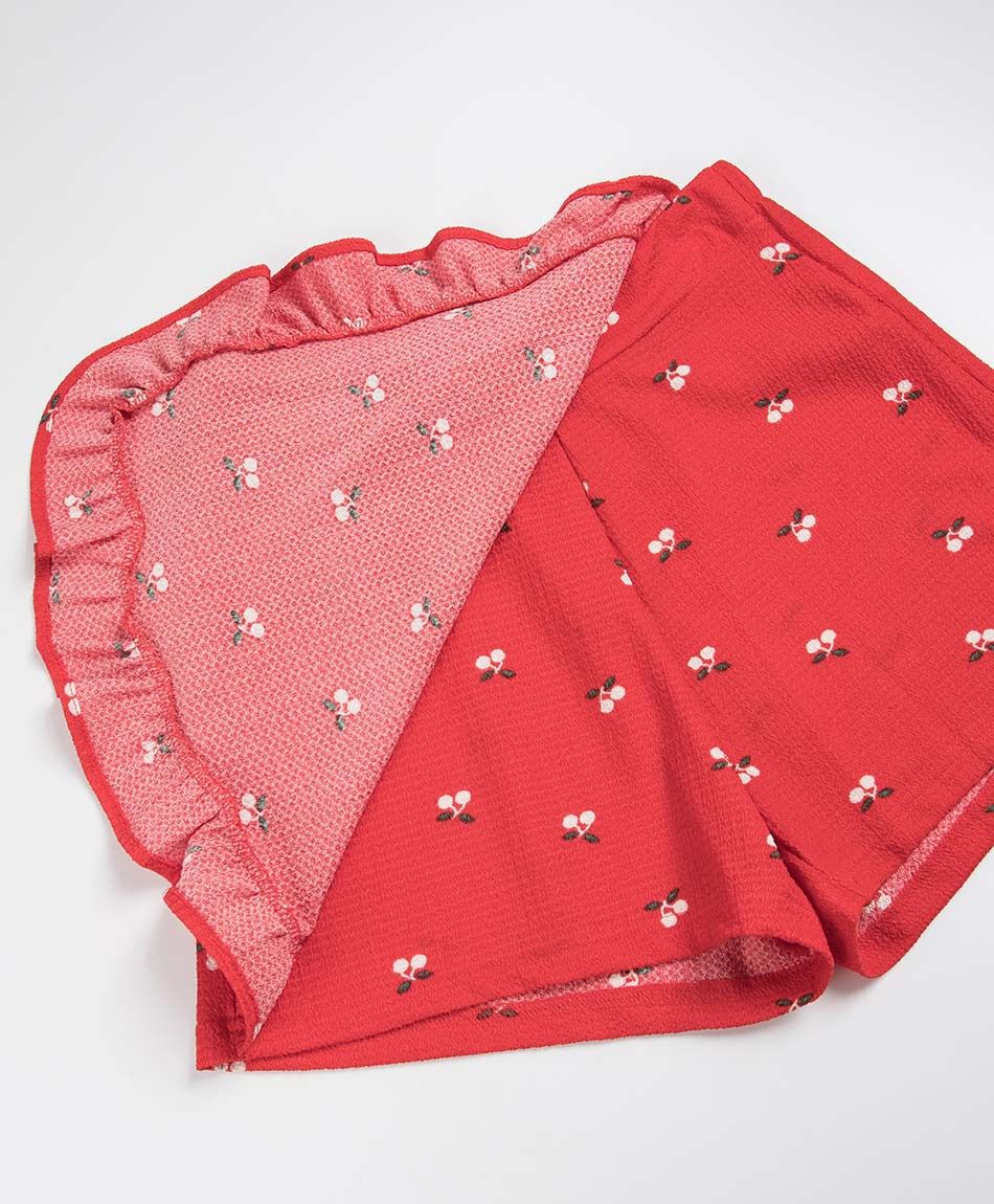 Short ni&ntilde;a falda florcitas
