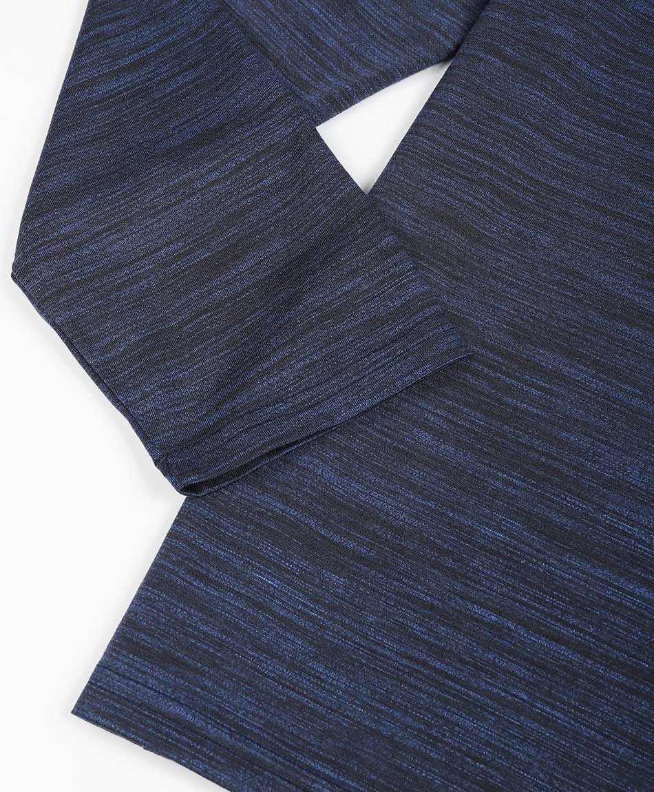 Polera hombre jaspeada botones azul