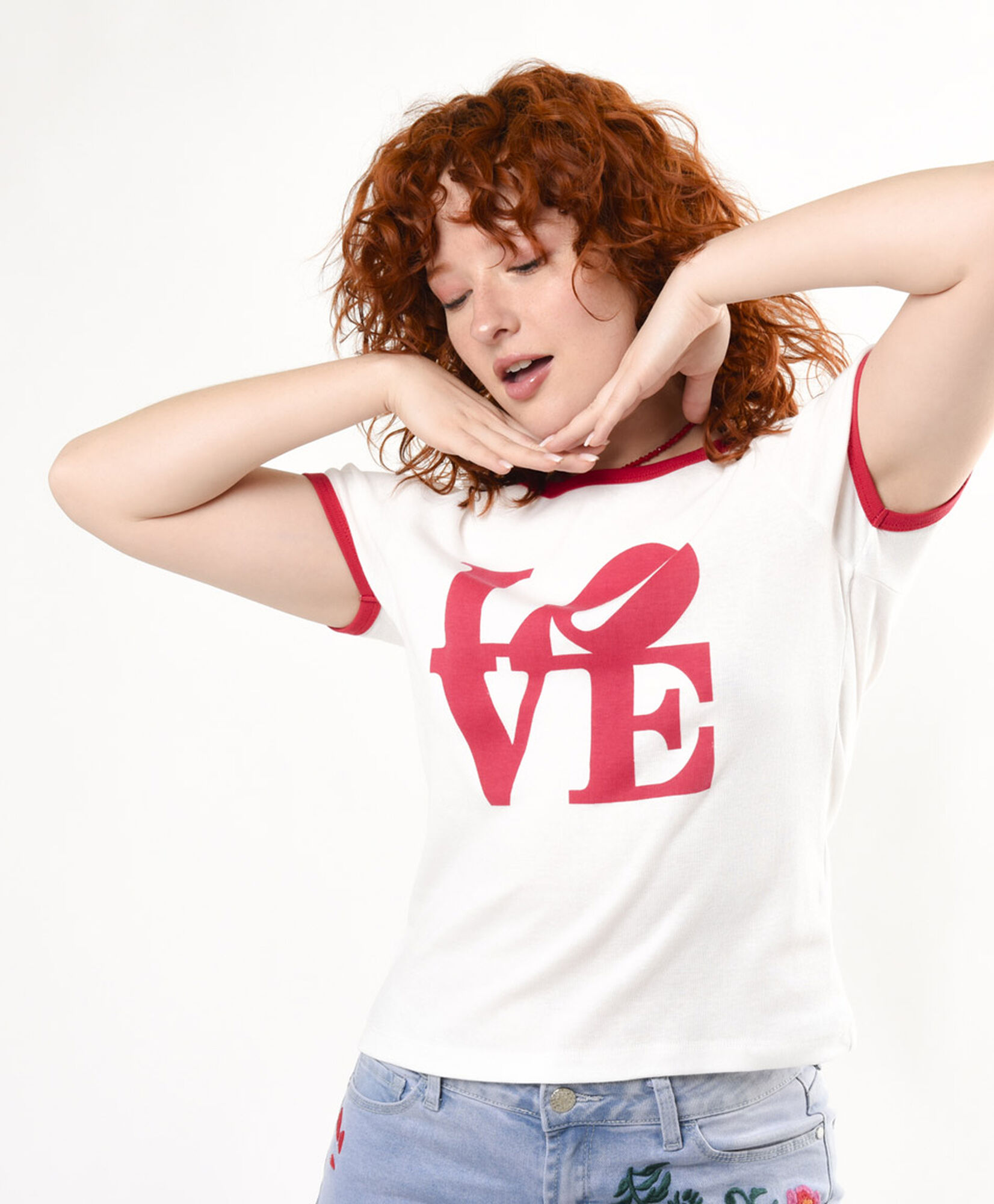 Polera mujer love bicolor Polera mujer love bicolor