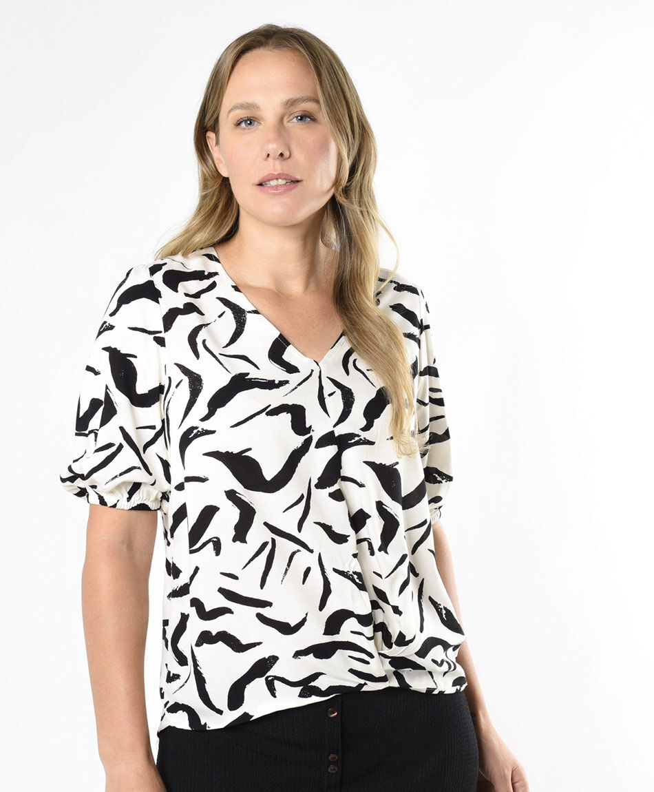 Blusa mujer print líneas