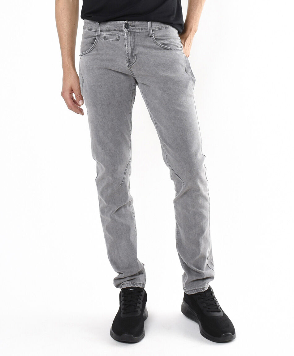 Jeans hombre bolsillos gris skinny fit