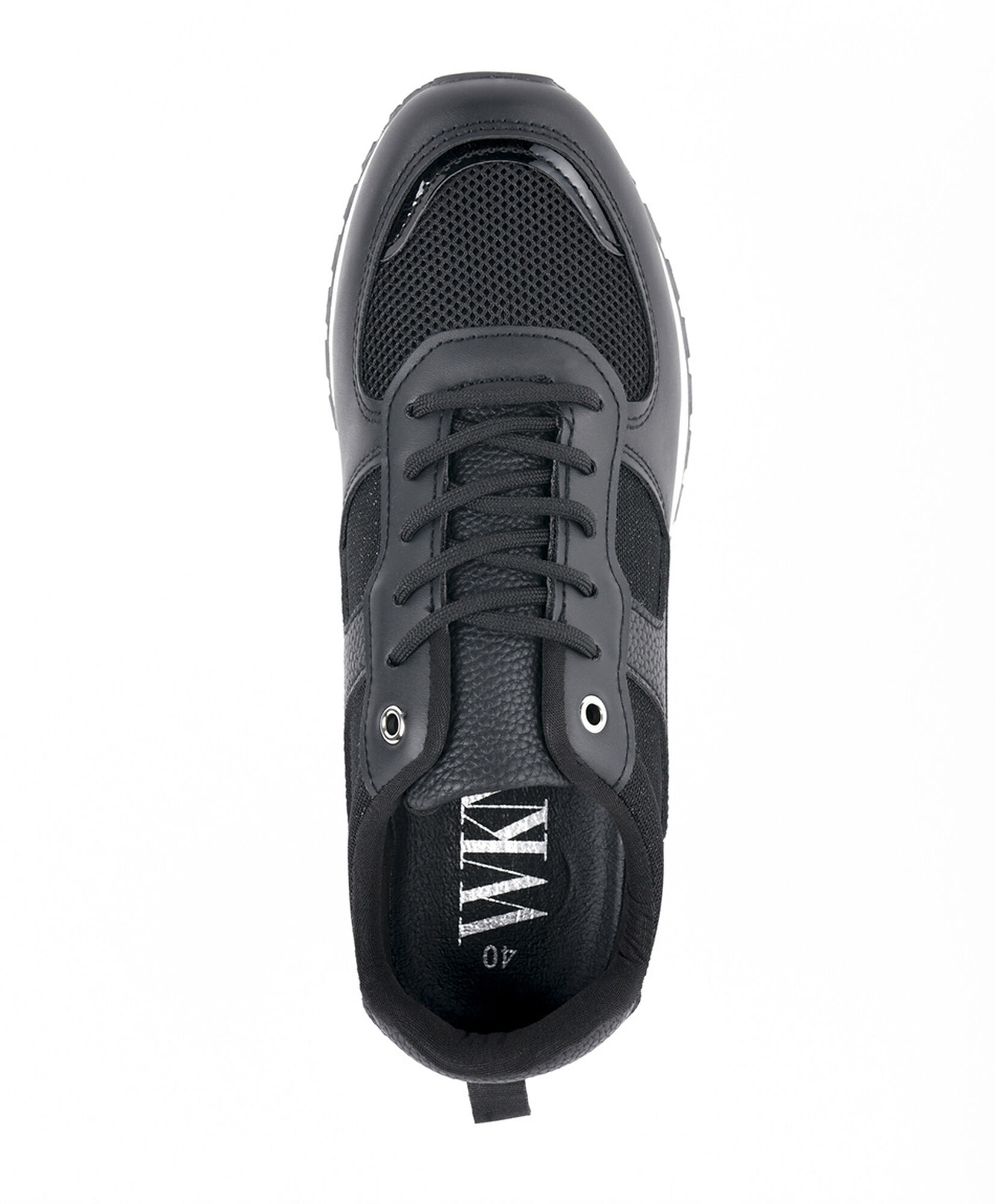 Zapatilla mujer brillante negra Zapatilla mujer brillante negra