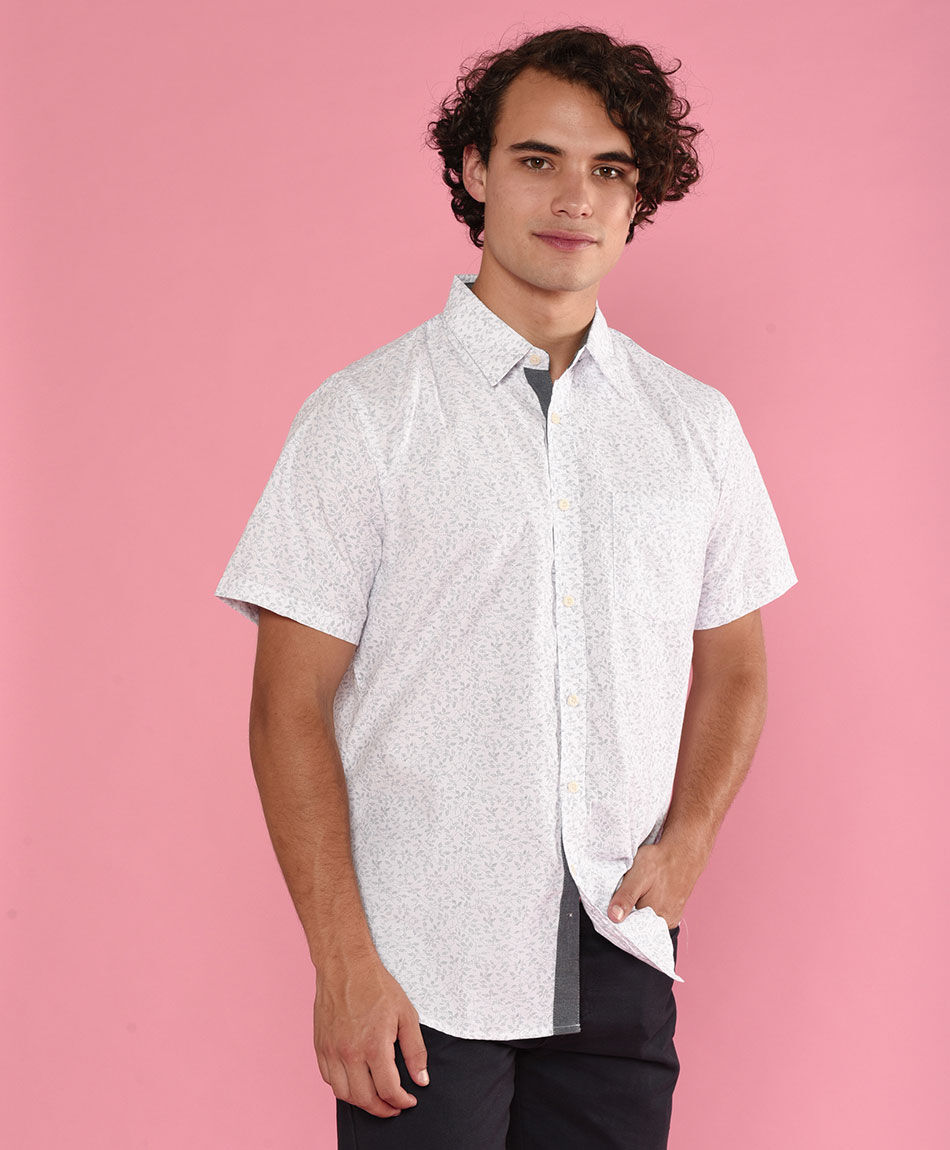 Camisa floral manga corta
