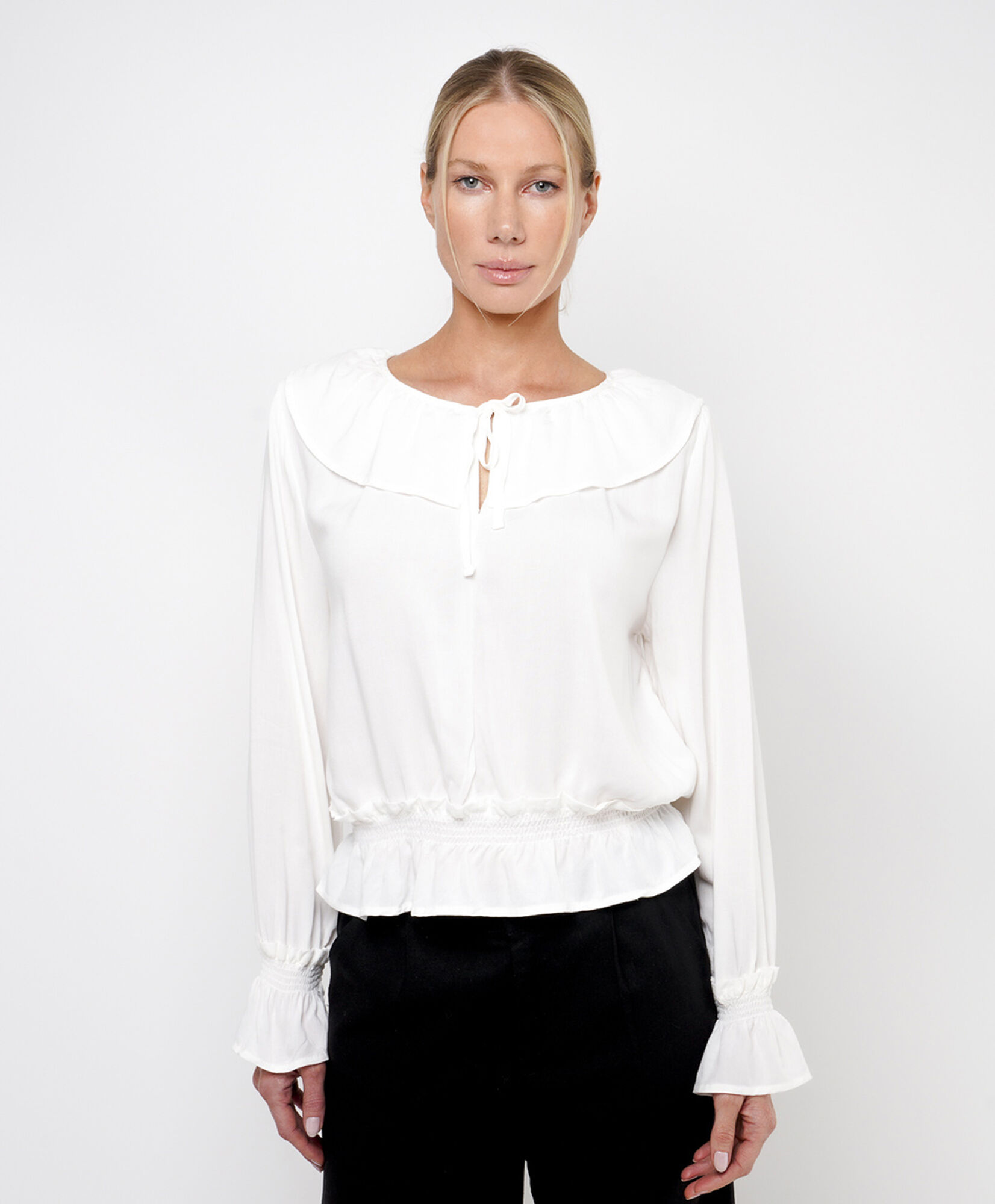 Blusa mujer vuelos cintura elástica Blusa mujer vuelos cintura elástica