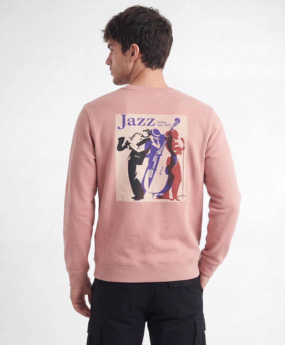 Poler&oacute;n hombre doble estampado jazz