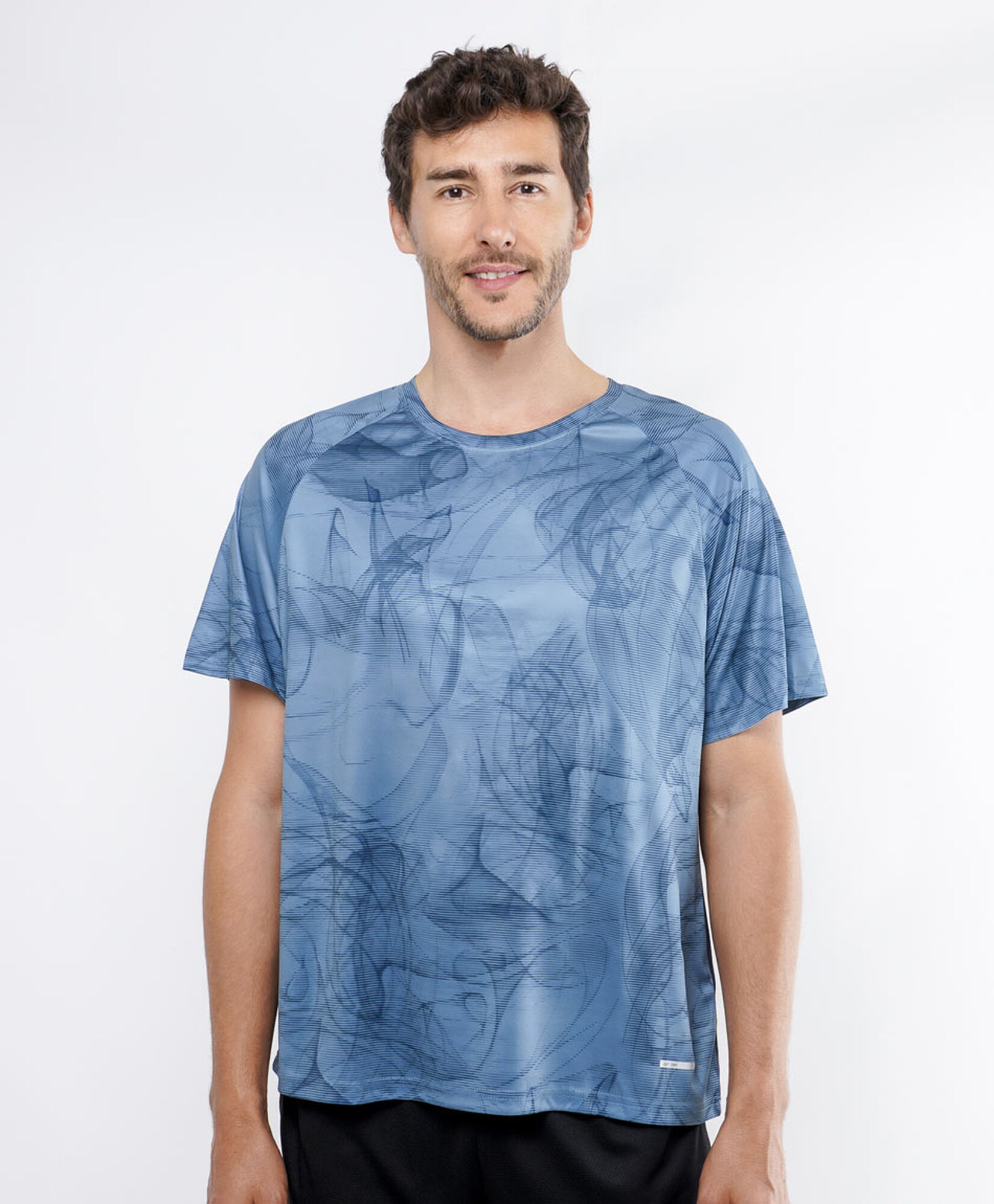 Polera deportiva hombre print azul Polera deportiva hombre print azul