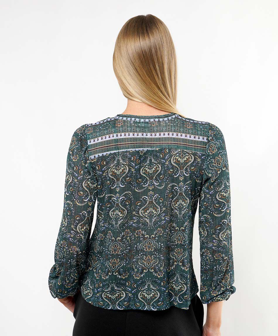 Polera mujer cuello cordones tessels