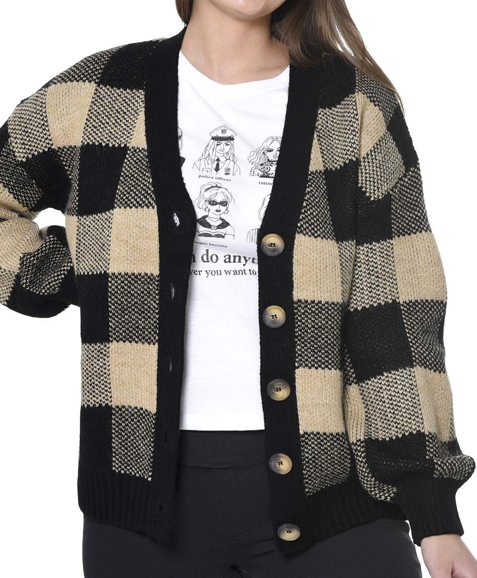 Cardigan jacquard escoces