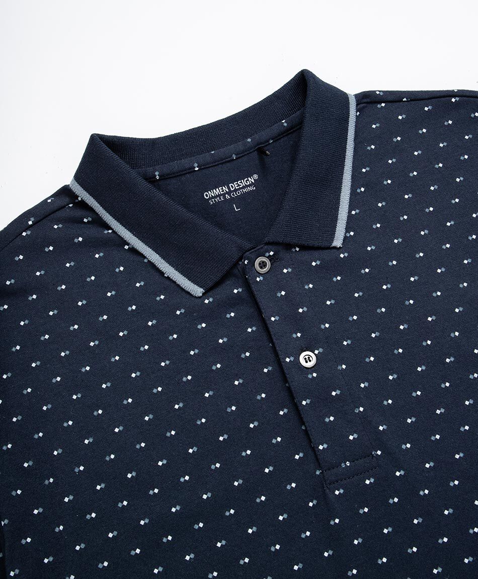 Polera hombre cuello polo azul navy