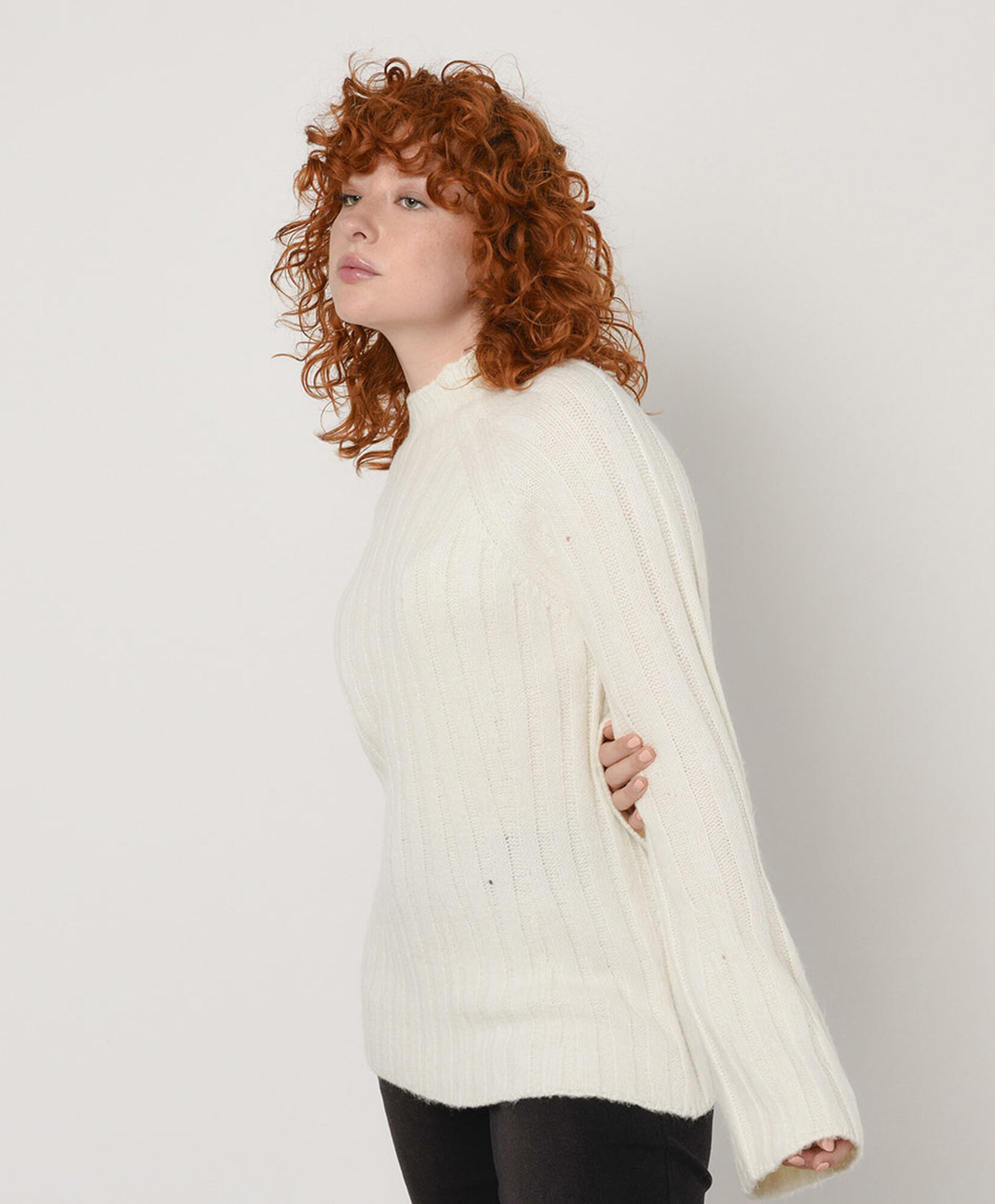 Sweater mujer canalé cuello medio Sweater mujer canalé cuello medio