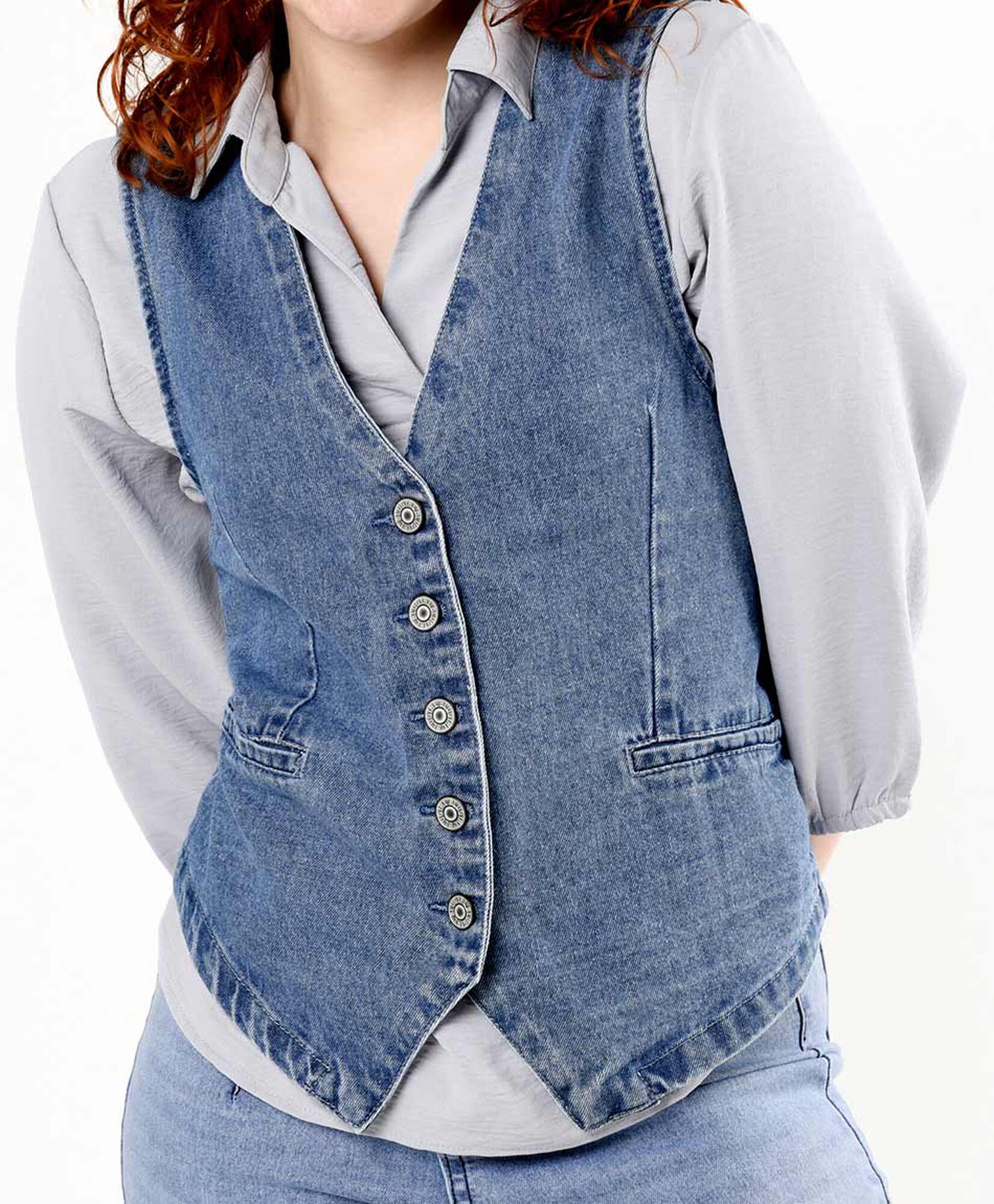 Vest mujer denim botones Vest mujer denim botones