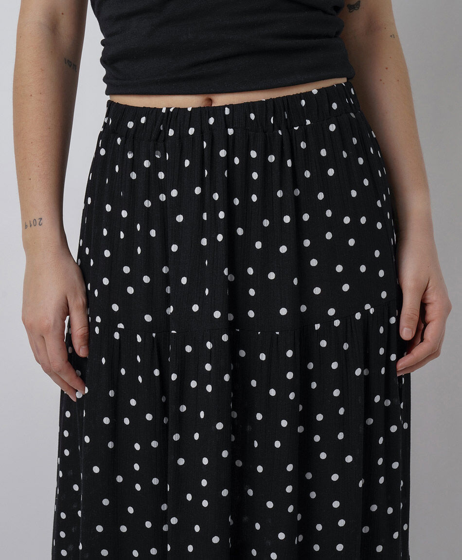 Falda mujer maxi lunares