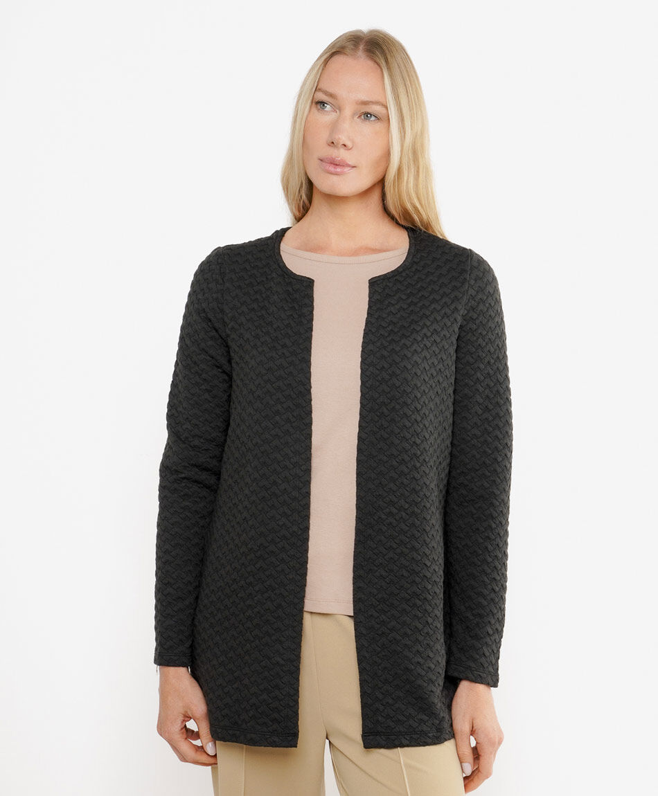 Chaqueta mujer texturizada negra