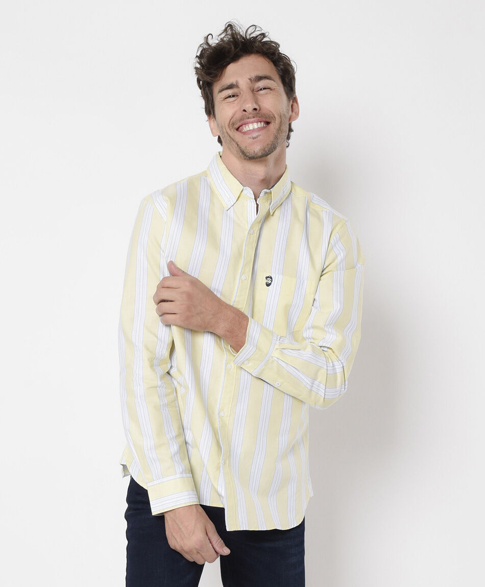 Camisa hombre l&iacute;neas manga larga