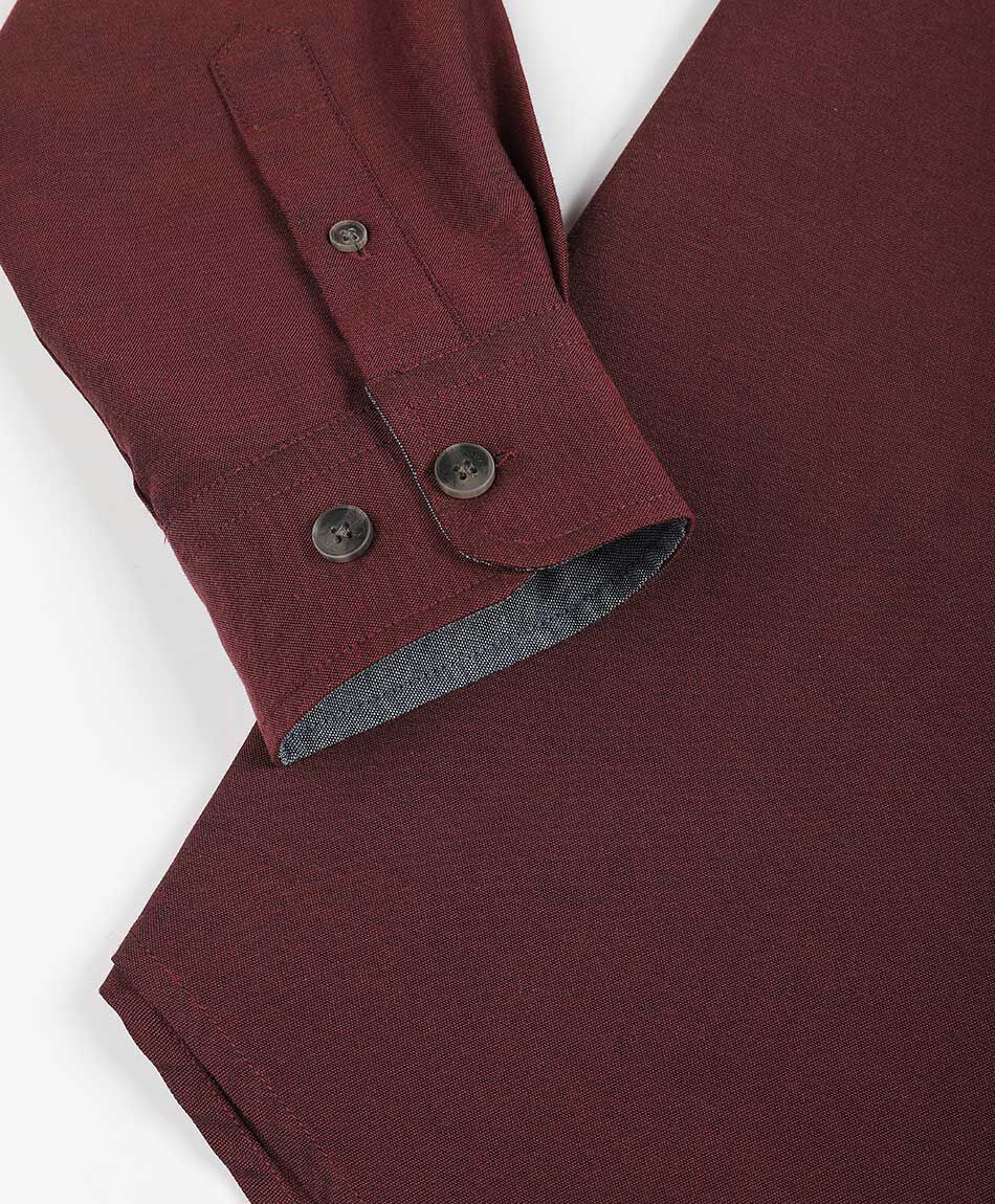 Camisa hombre lisa burdeo