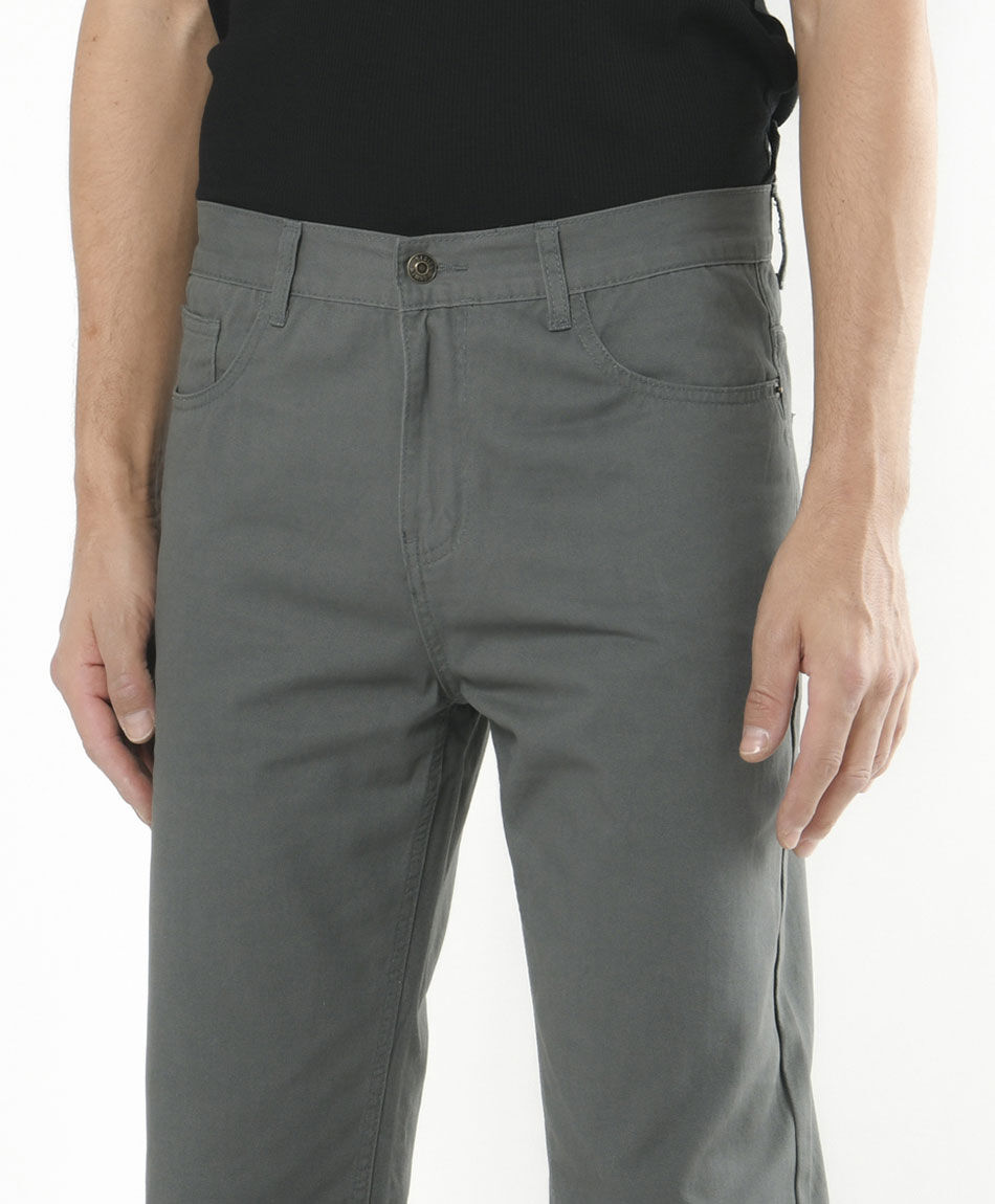 Pantal&oacute;n hombre liso gris verdoso