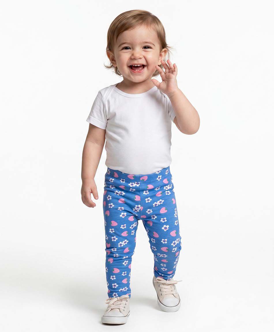 Leggins beb&eacute; frutillas flores