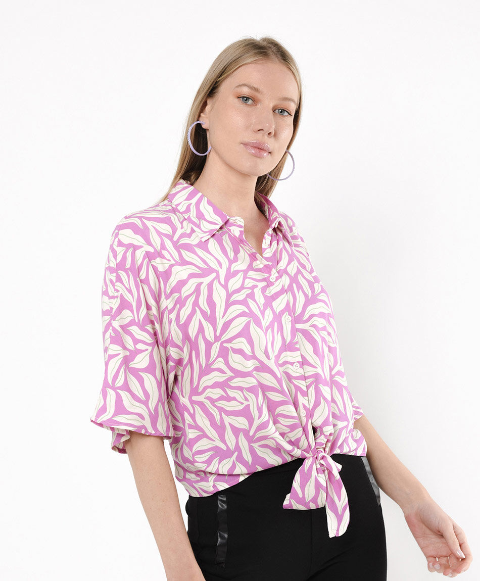 Blusa mujer hojas y nudo