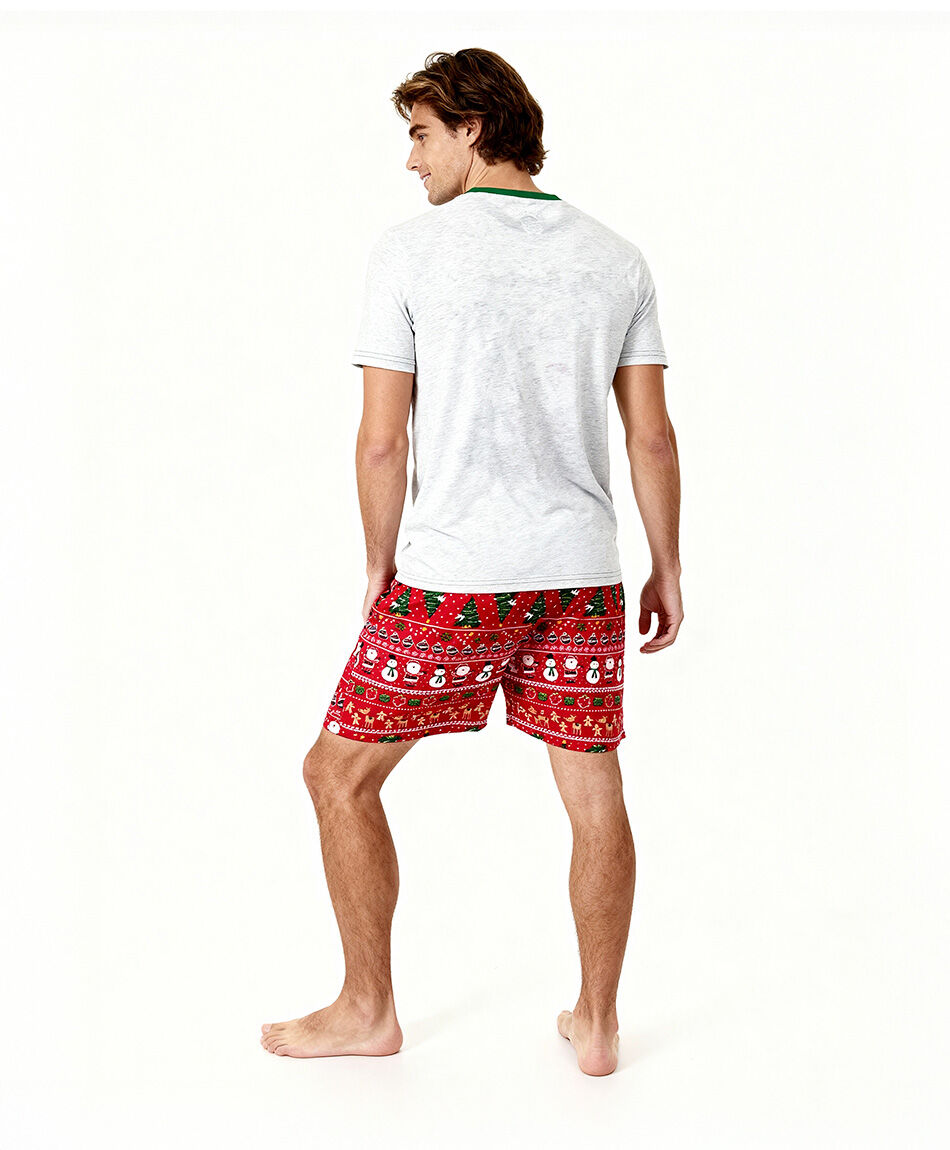 Pijama hombre navidad rojo
