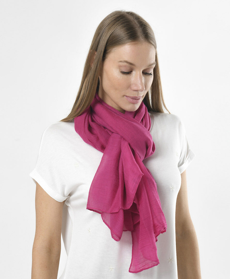 Bufanda mujer delgada fucsia larga