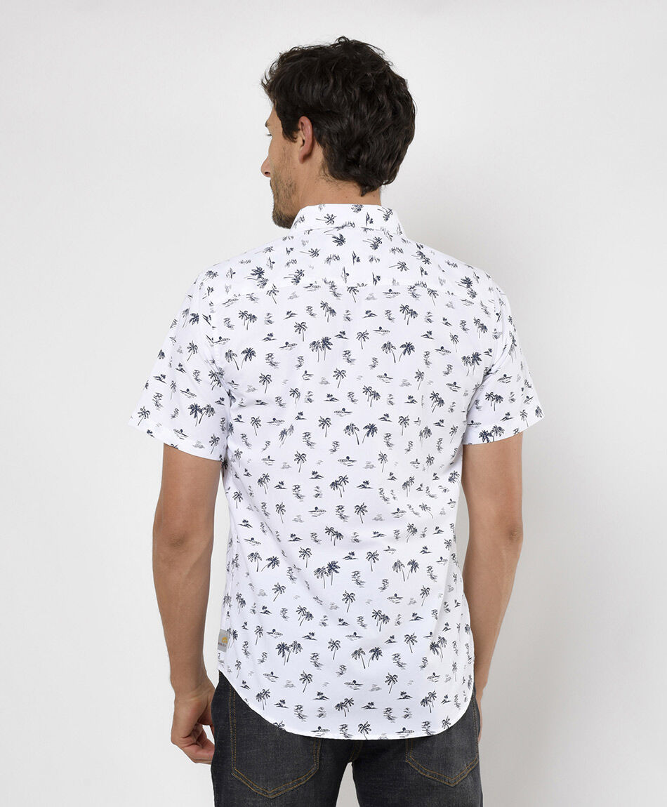 Camisa hombre estampada palmeras