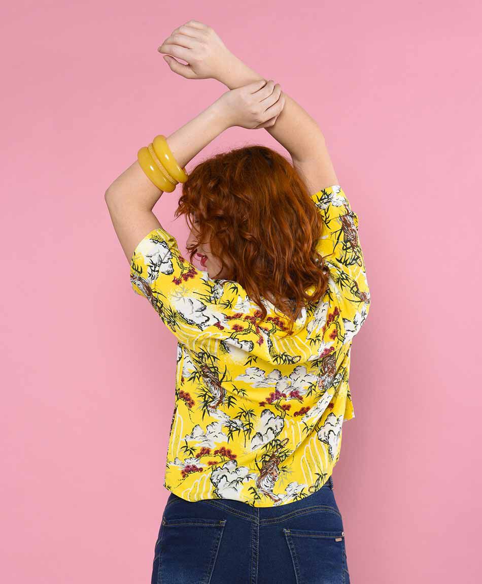 Blusa camisera manga corta