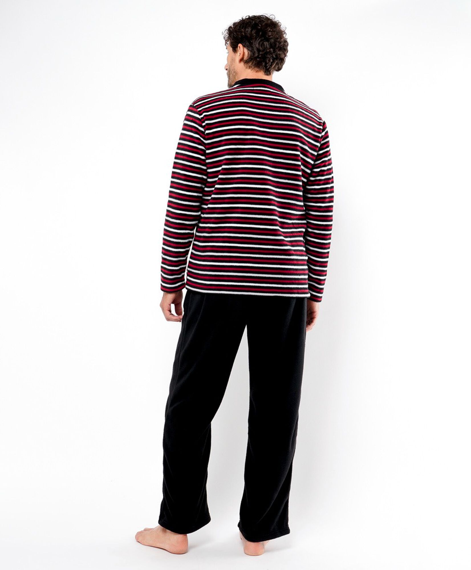 Pijama hombre polar líneas tricolor Pijama hombre polar líneas tricolor