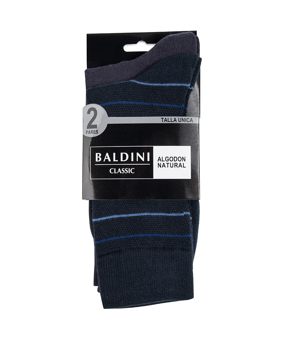 Pack 2 calcetines hombre lineas azul