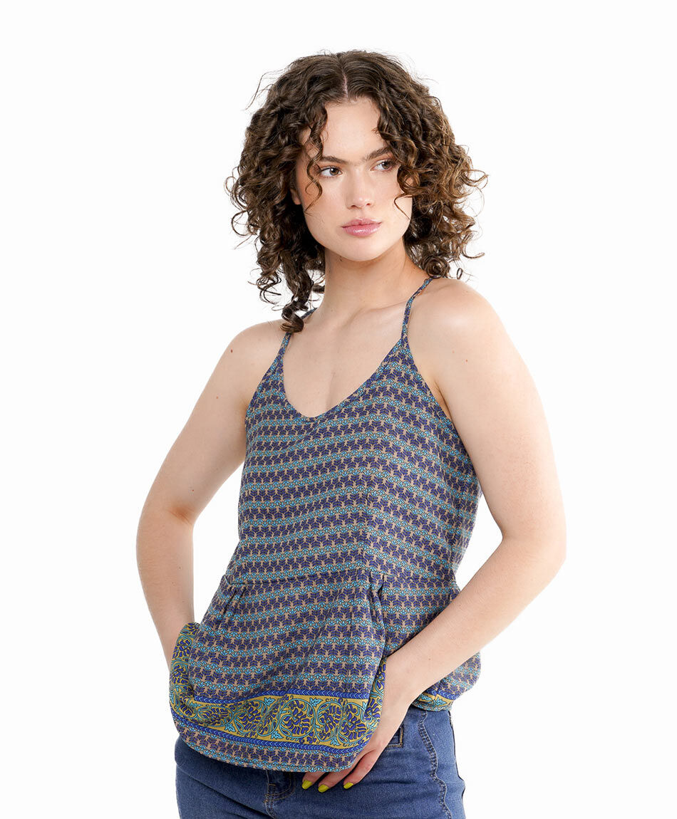 Blusa mujer lisa blue