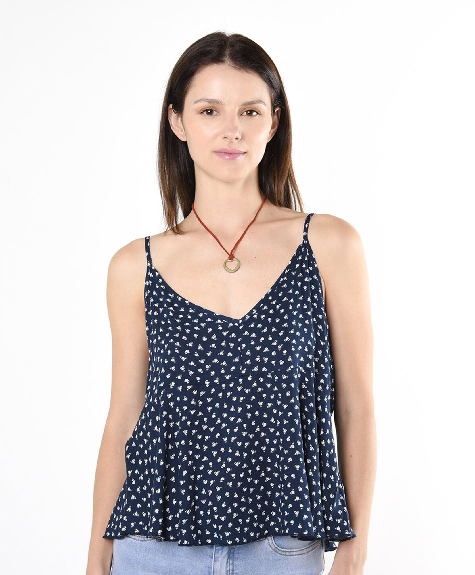 Blusa mujer florcitas texturizada sin mangas Blusa mujer florcitas texturizada sin mangas