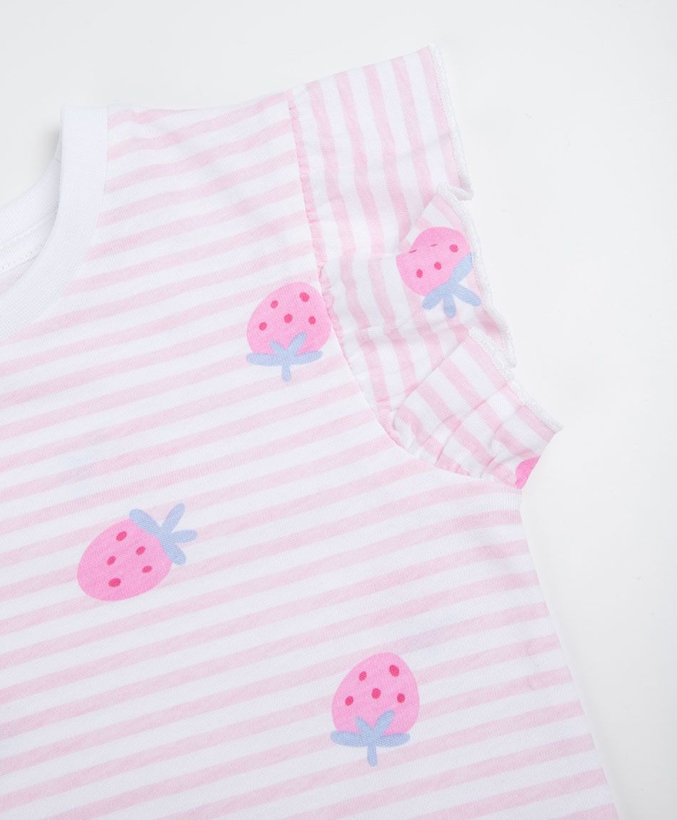 Polera beb&eacute; frutillas l&iacute;neas