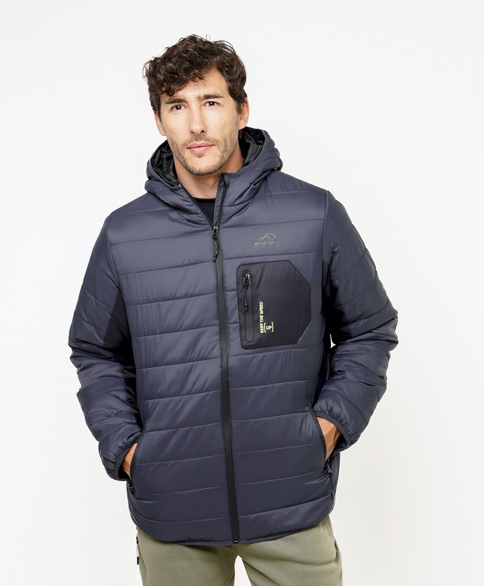 Parka deportiva hombre acolchada bicolor Parka deportiva hombre acolchada bicolor