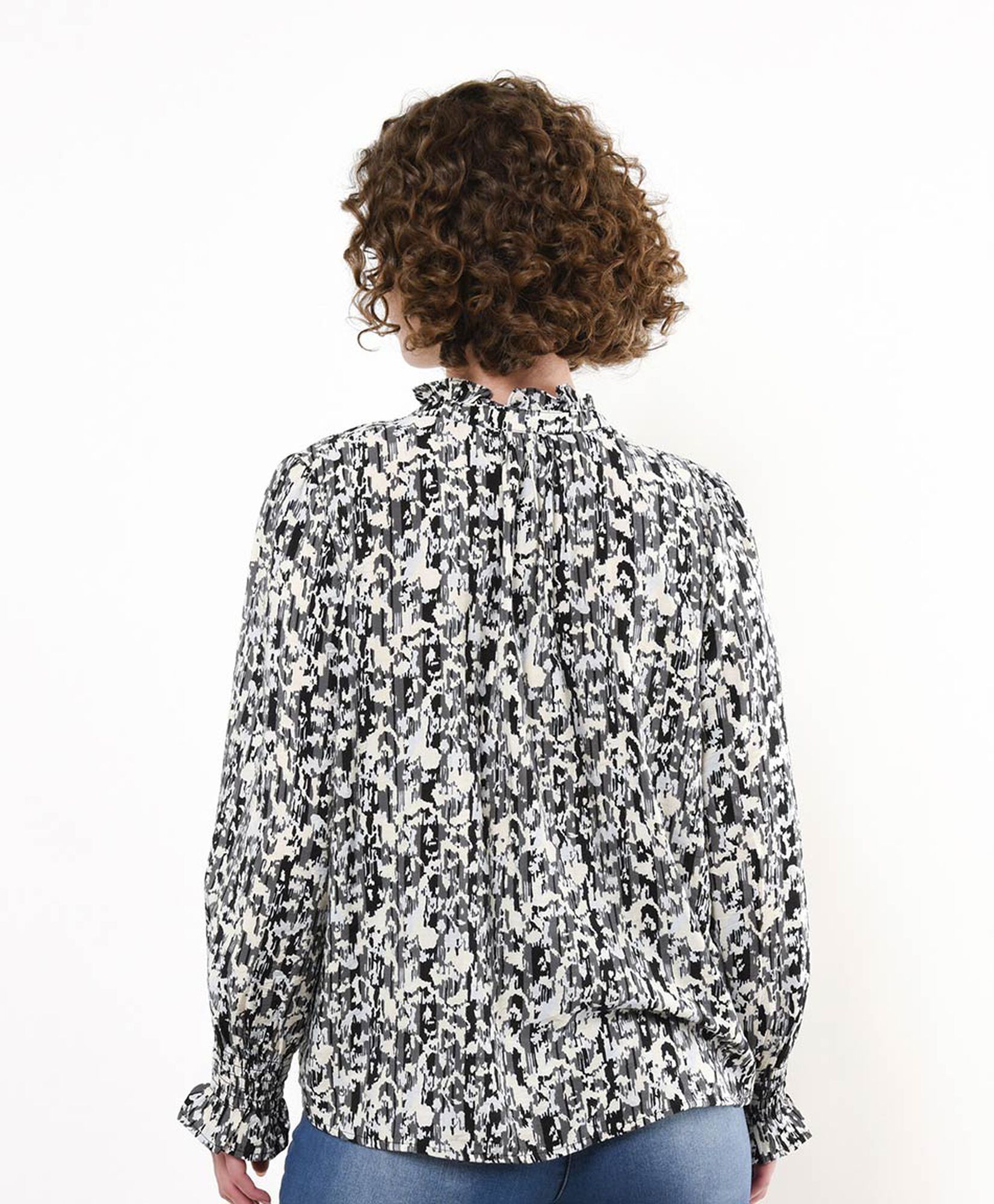 Blusa mujer print lazo en cuello Blusa mujer print lazo en cuello