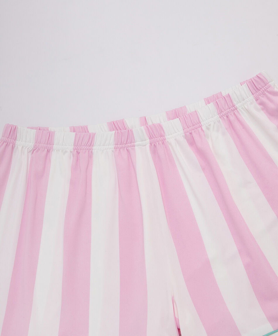 Pijama mujer camisero  rosado l&iacute;neas short