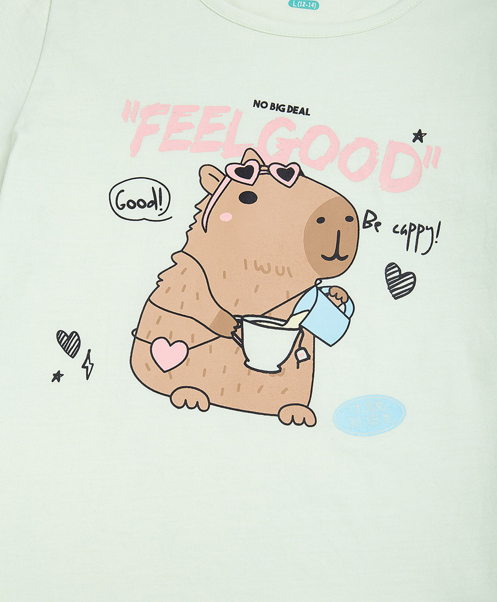 Polera niña capibara frase Polera niña capibara frase