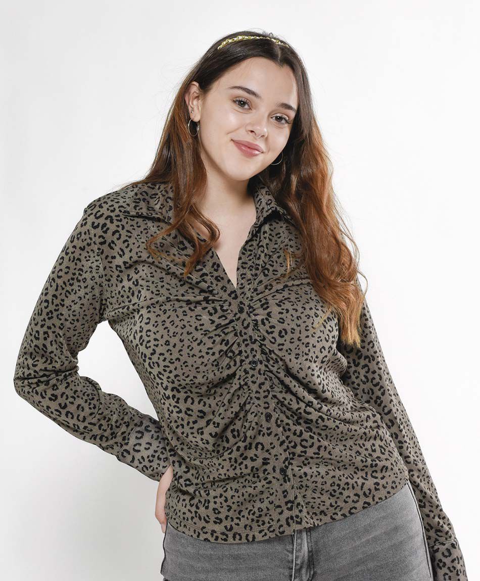 Blusa mujer corrugado frontal